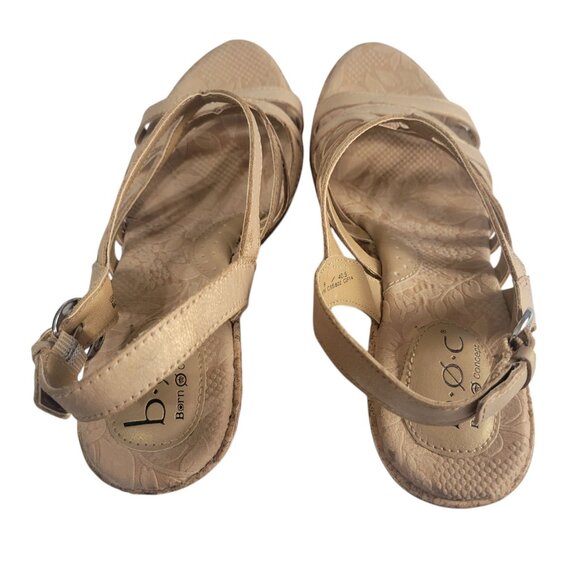 BOC Born Nilsa Wedge Sandals Size 9 Gold High Platform Strappy Padded Comfort - Picture 10 of 15